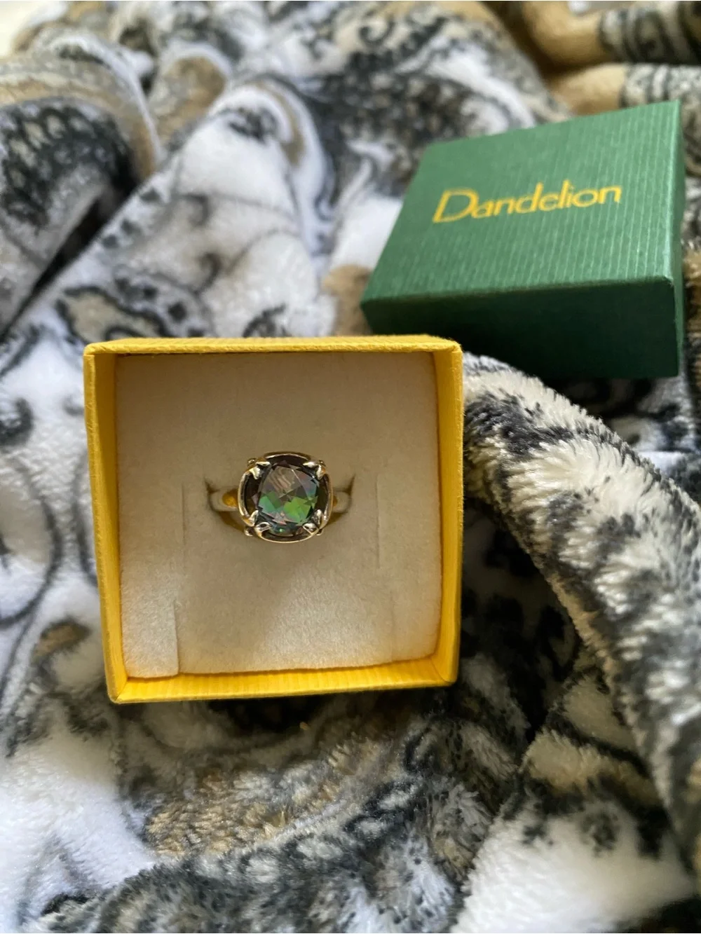 Sterling Silver Green Mystic Topaz Halo Ring
